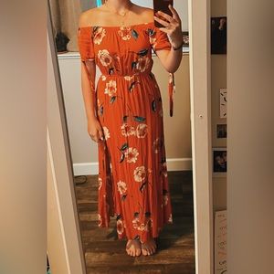 Marshall’s Orange “off the shoulder” Floral Dress